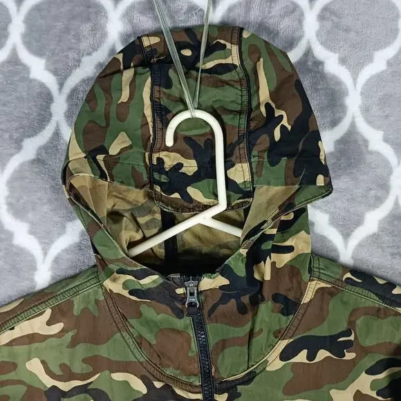 Gap Jacket Youth 2XL Green Camo Anorak Hooded 1/4 Zip Pockets Military Teen - Picture 11 of 14